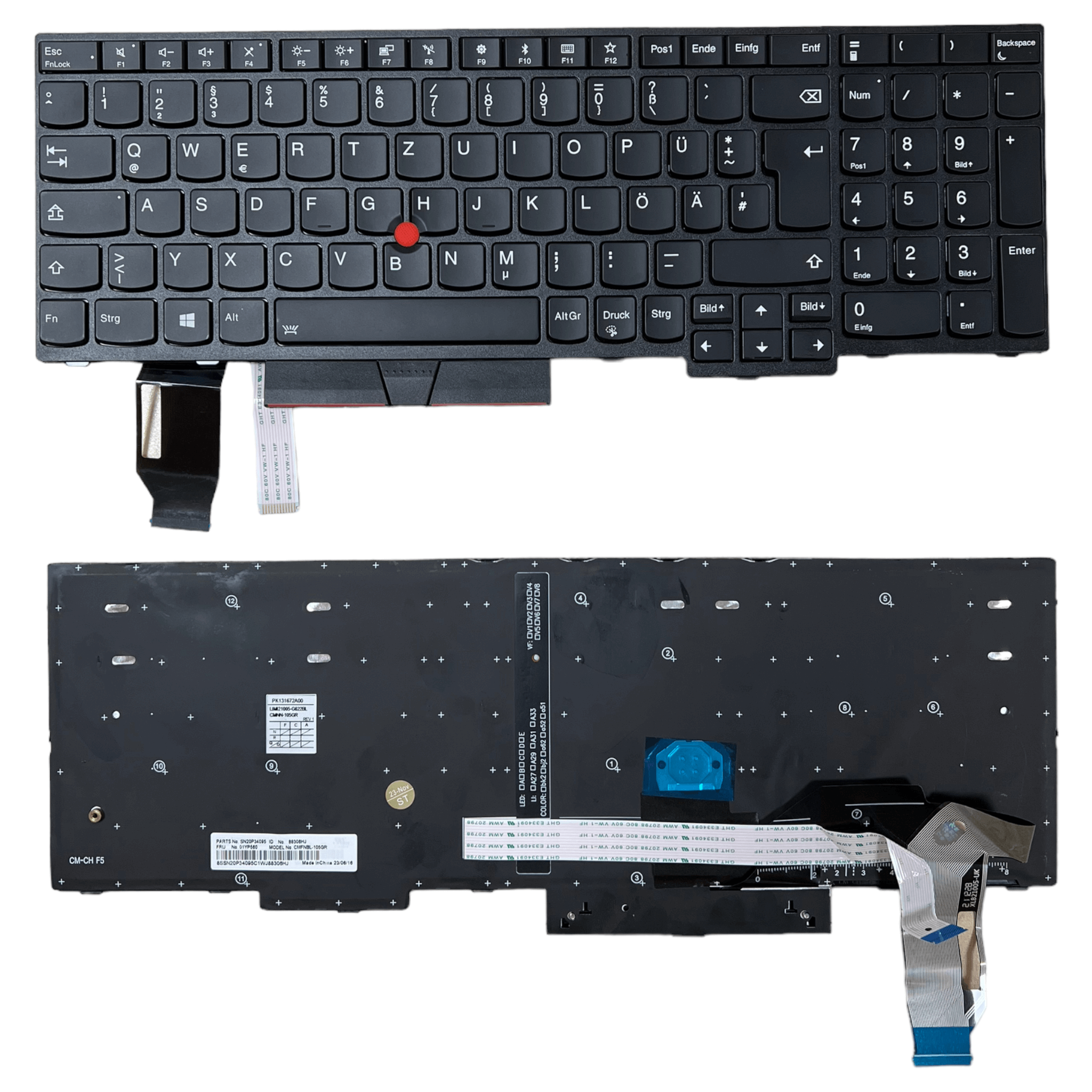 Lenovo ThinkPad Tastatur T590 P52 P53 P72 L580 L590 E585 E590 Deutsch mit Backlit (mit Beleuchtung) - computify