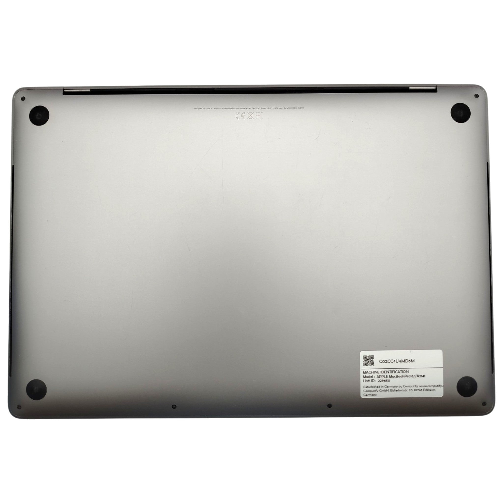 Apple MacBook Pro 2019 | 16" | Touch Bar | i7-9750H | 16 GB | 512 GB SSD | AMD Radeon Pro 5500M | Space Grau (A2141) - computify