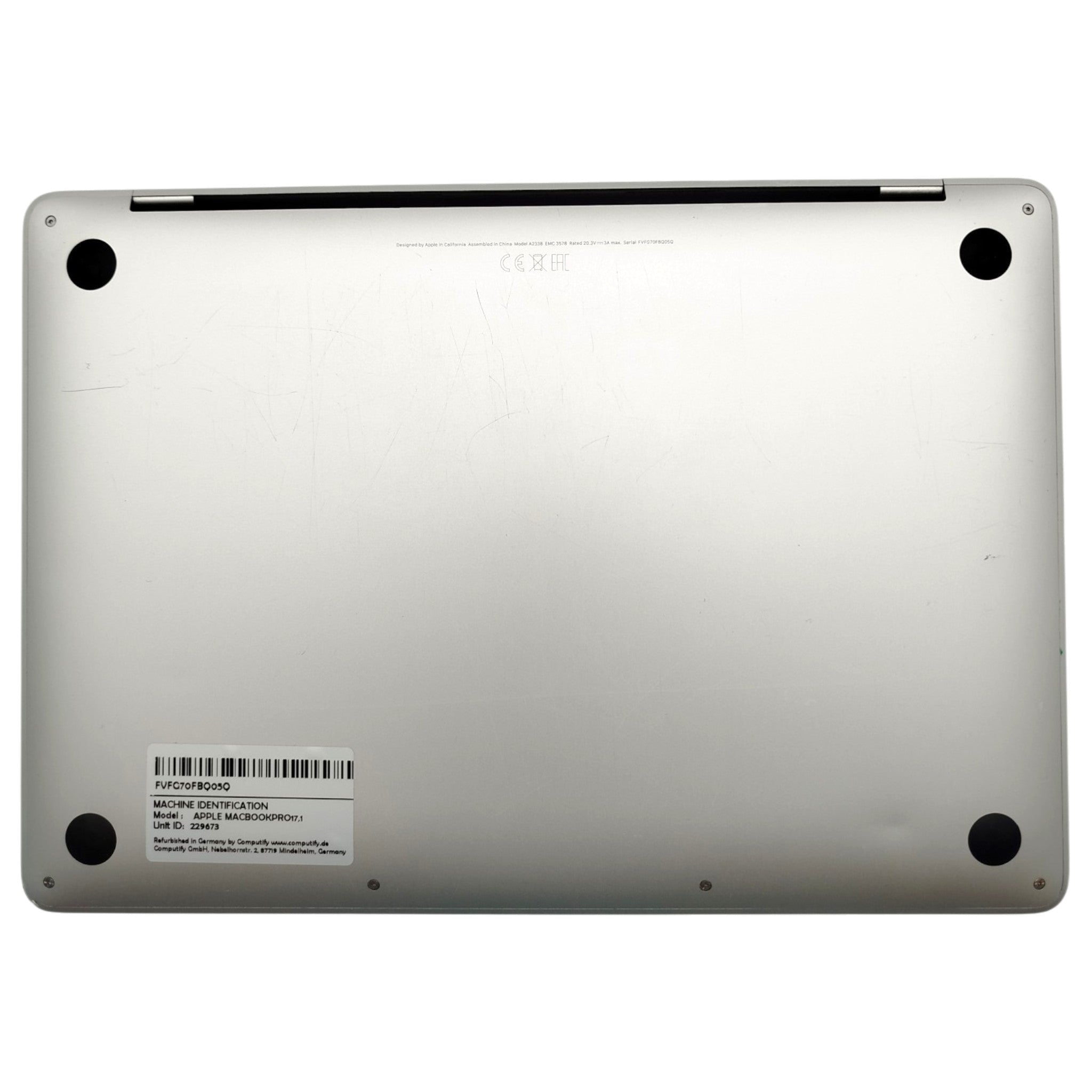 Apple MacBook Pro 2020 | 13.3" | Touch Bar | M1 8-Core CPU | 8-Core GPU | 16 GB | 256 GB SSD | Silber (A2338)  - computify