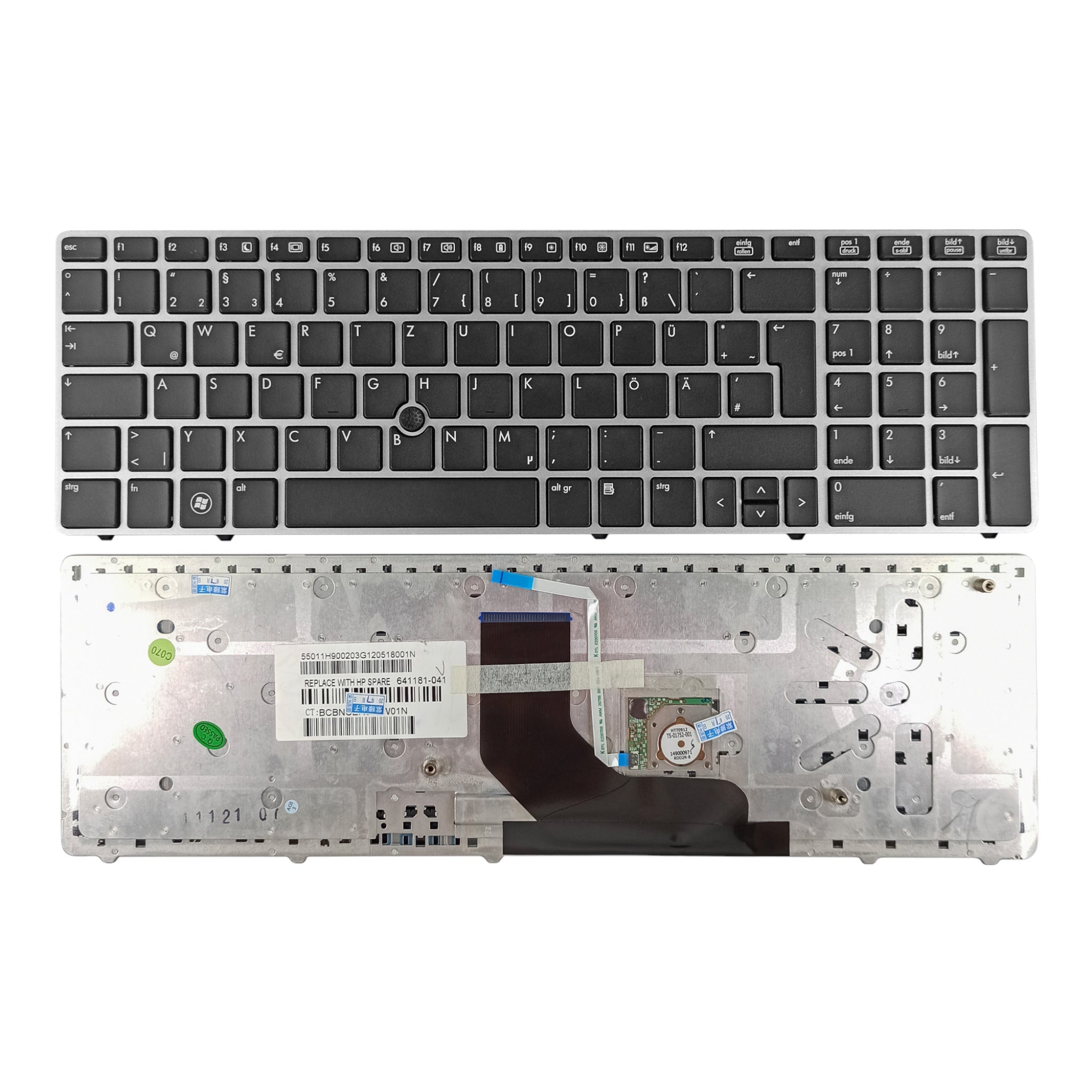 Tastatur für HP EliteBook 8560p 8570p Tastatur Deutsch ohne Backlit (ohne Beleuchtung) - computify