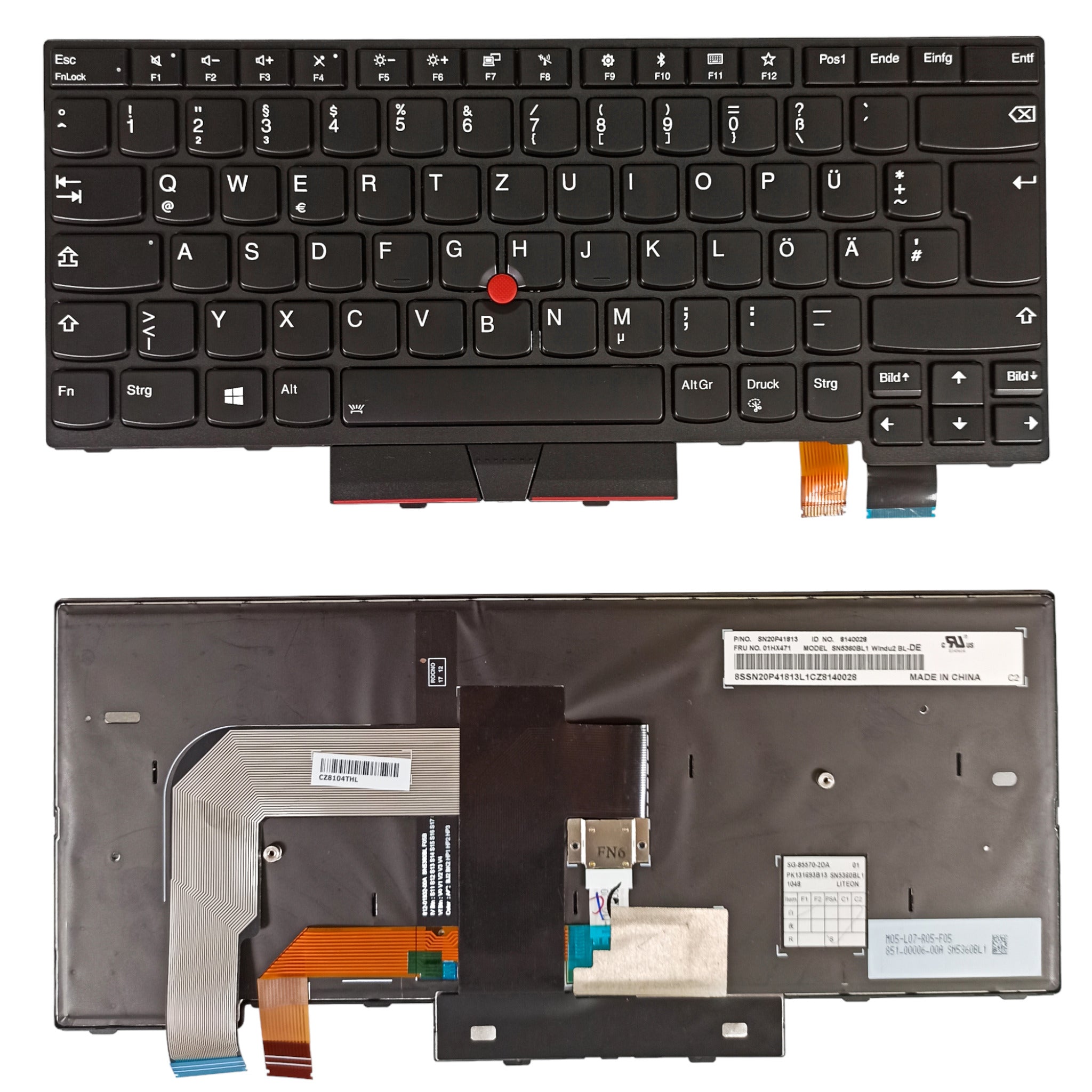 Lenovo ThinkPad Tastatur T470 T480 Deutsch mit Backlit (mit Beleuchtung) - computify