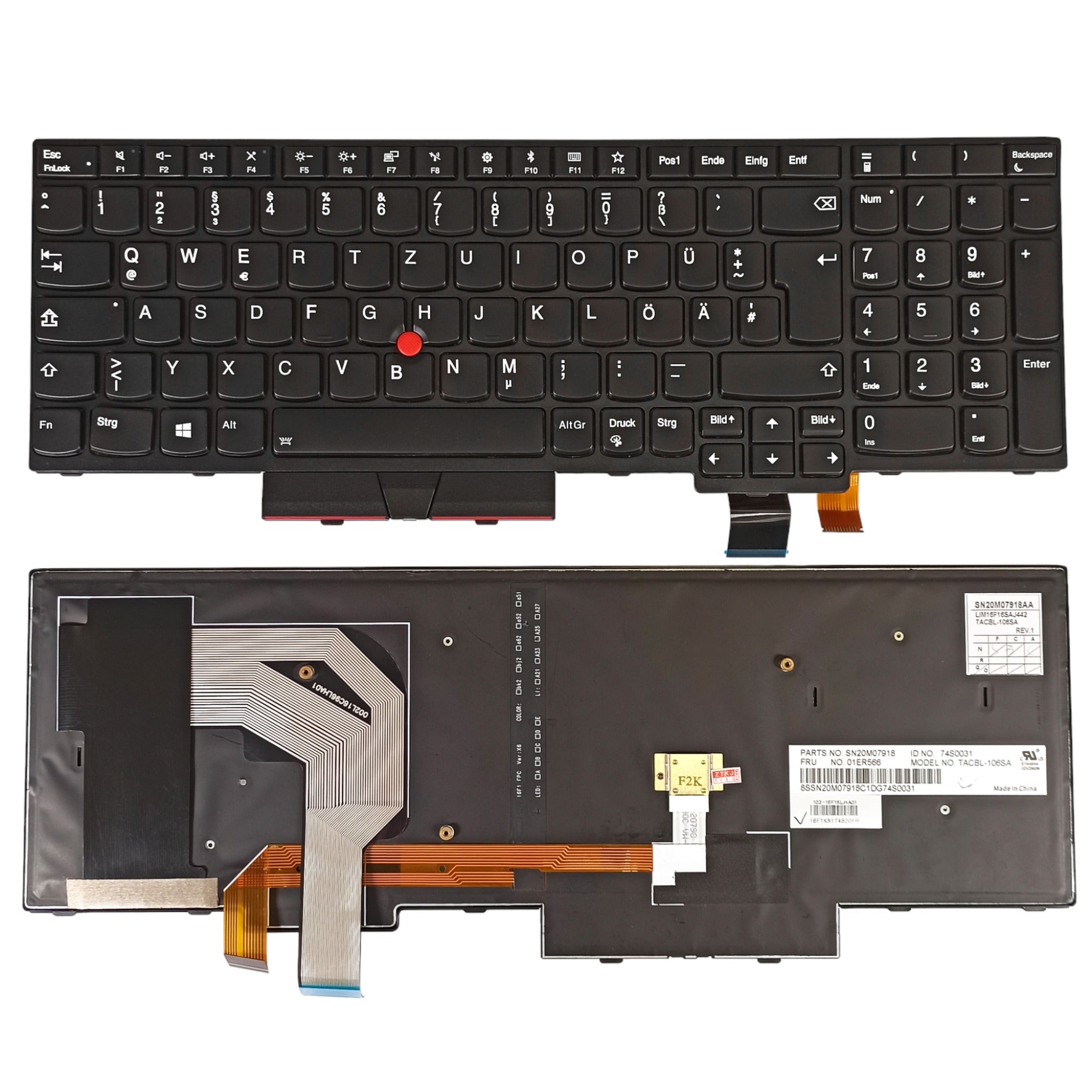Lenovo ThinkPad Tastatur T570 T580 P51s P52s Deutsch mit Backlit (mit Beleuchtung) - computify